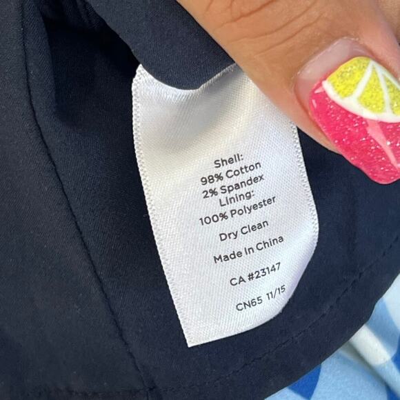 Talbots Blue Floral Ombre Gingham Plaid Printed Fit and Flare Pleated Dress 8 - Picture 8 of 8